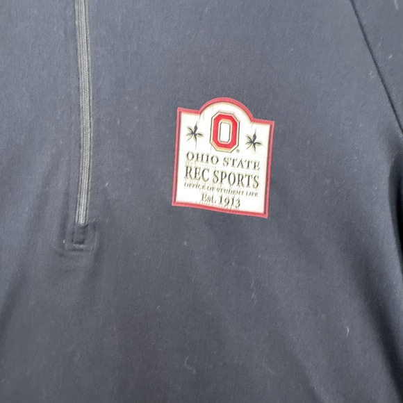 Ohio State Buckeyes Sport Tek Quarter Zip Long Sleeve Shirt Mens M Black Rec - Picture 2 of 8